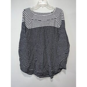Loft Black & White Striped Sweater, XL